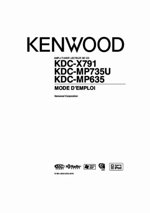 Mode d'emploi KENWOOD KDC-MP635