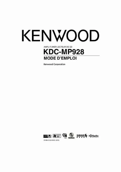 Mode d'emploi KENWOOD KDC-MP928
