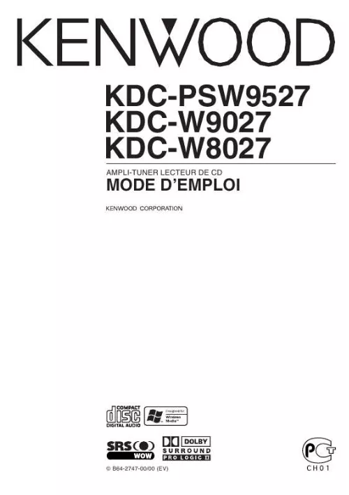 Mode d'emploi KENWOOD KDC-PSW9527