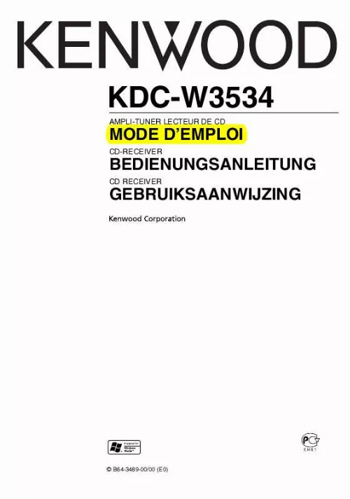 Mode d'emploi KENWOOD KDC-W3534A