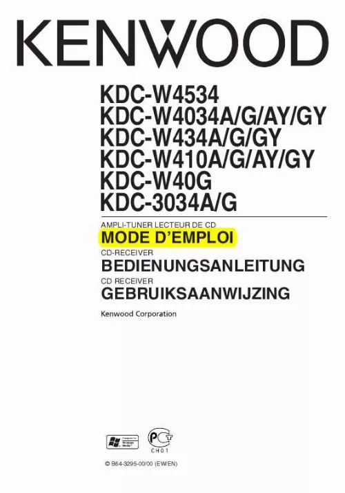 Mode d'emploi KENWOOD KDC-W434GKDC-W434GY