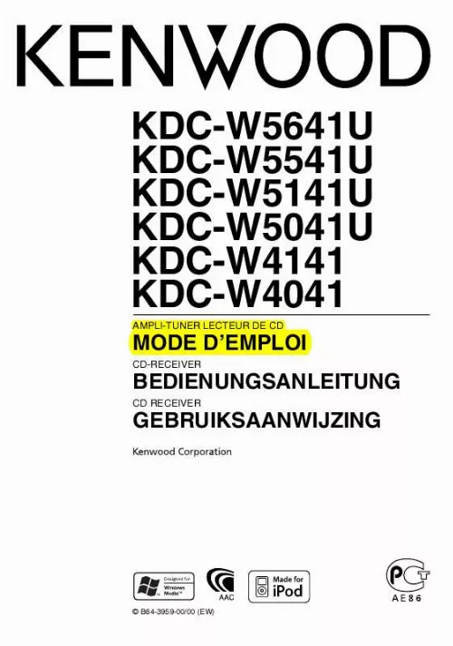 Mode d'emploi KENWOOD KDC-W5041U