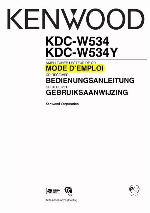 Mode d'emploi KENWOOD KDC-W534