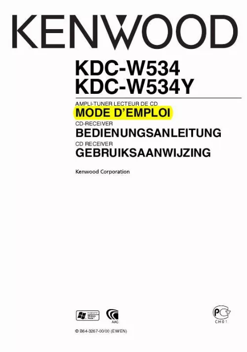Mode d'emploi KENWOOD KDC-W534Y