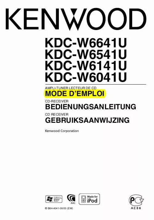 Mode d'emploi KENWOOD KDC-W6041U