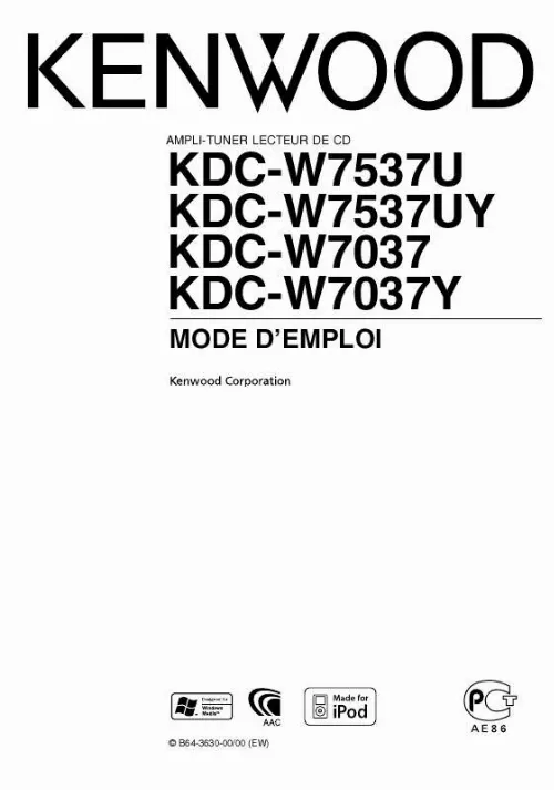 Mode d'emploi KENWOOD KDC-W7037
