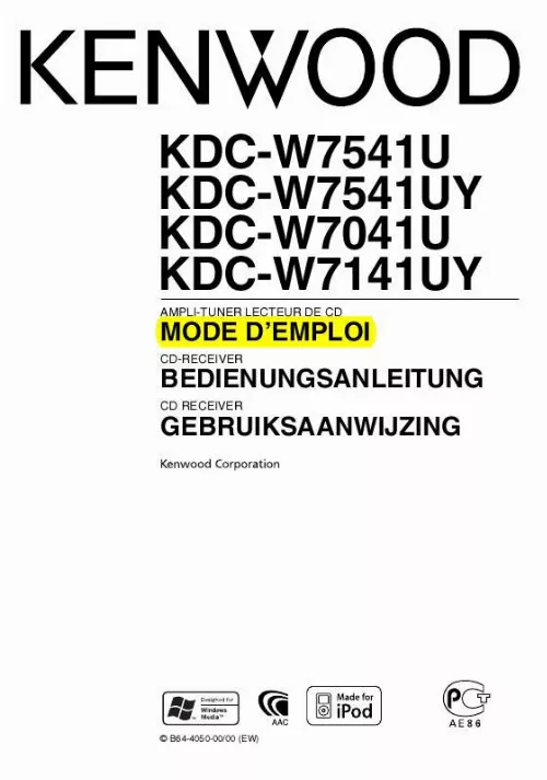 Mode d'emploi KENWOOD KDC-W7541U