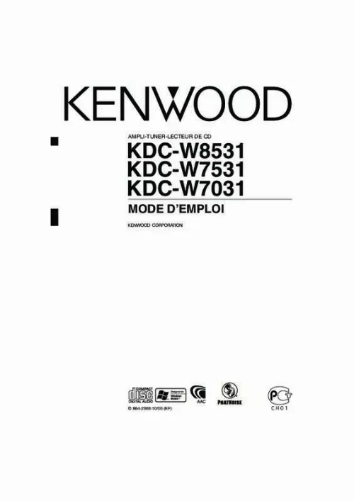 Mode d'emploi KENWOOD KDC-W8531