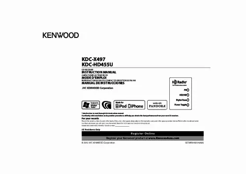 Mode d'emploi KENWOOD KDC-X497