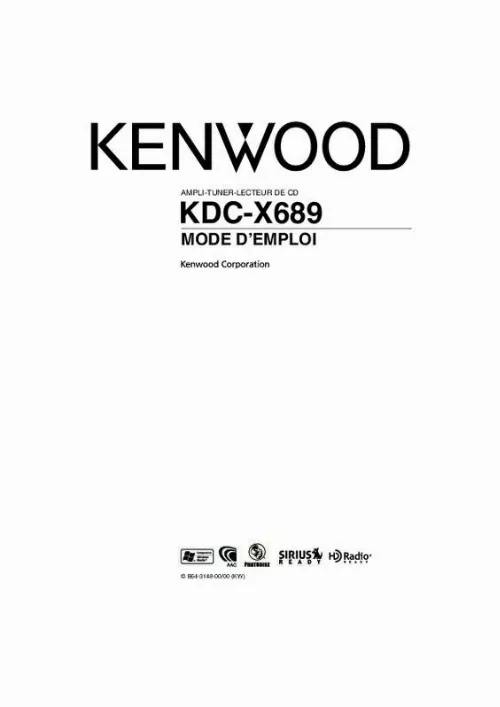 Mode d'emploi KENWOOD KDC-X689