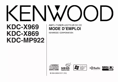 Mode d'emploi KENWOOD KDC-X869