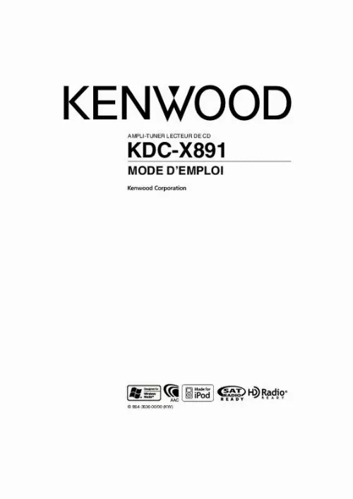 Mode d'emploi KENWOOD KDC-X891