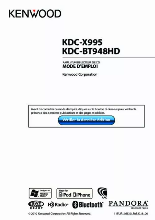 Mode d'emploi KENWOOD KDC-X995