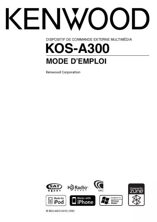 Mode d'emploi KENWOOD KOS-A300