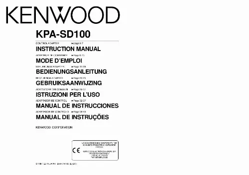 Mode d'emploi KENWOOD KPA-SD100