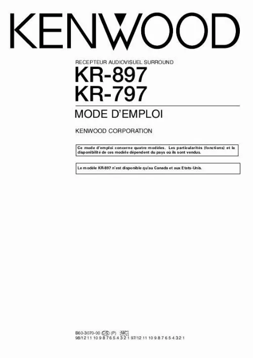Mode d'emploi KENWOOD KR-797