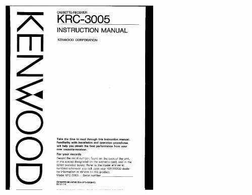 Mode d'emploi KENWOOD KRC-3005