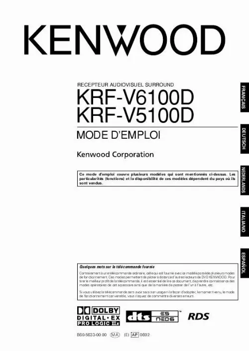 Mode d'emploi KENWOOD KRF-V5100D
