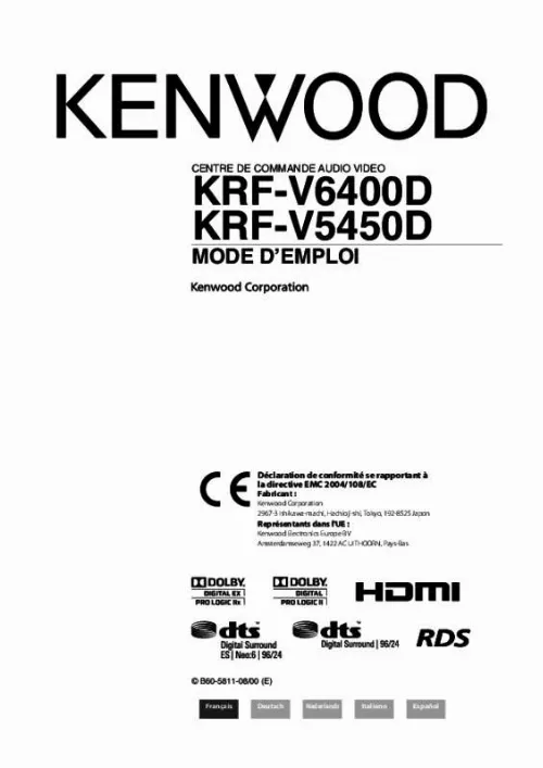 Mode d'emploi KENWOOD KRF-V5450D