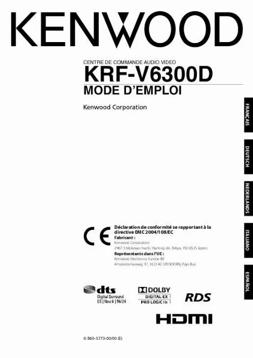 Mode d'emploi KENWOOD KRF-V6300D