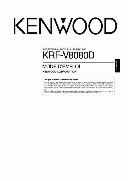 Mode d'emploi KENWOOD KRF-V8080D