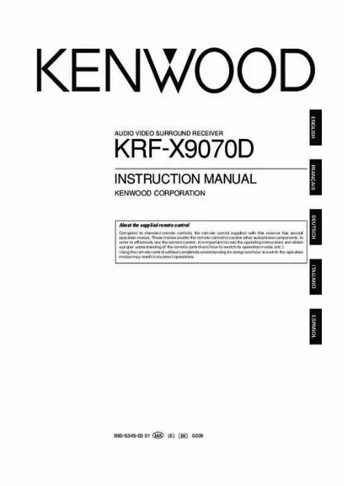Mode d'emploi KENWOOD KRF-X9070D