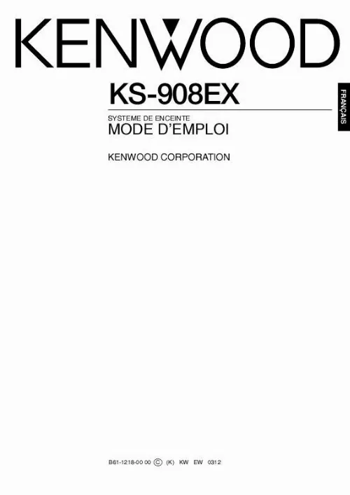 Mode d'emploi KENWOOD KS-908EX