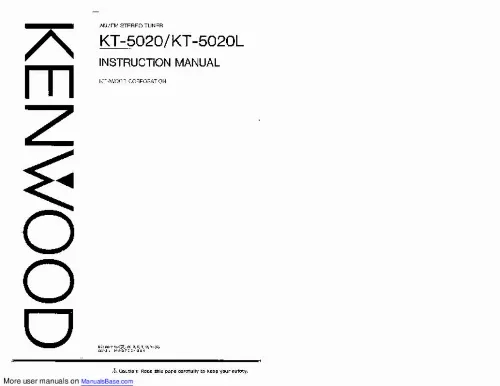 Mode d'emploi KENWOOD KT 5020