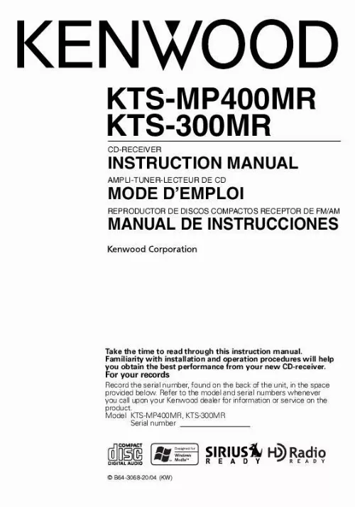 Mode d'emploi KENWOOD KTS-MP400MR