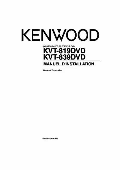 Mode d'emploi KENWOOD KVT-819DVD