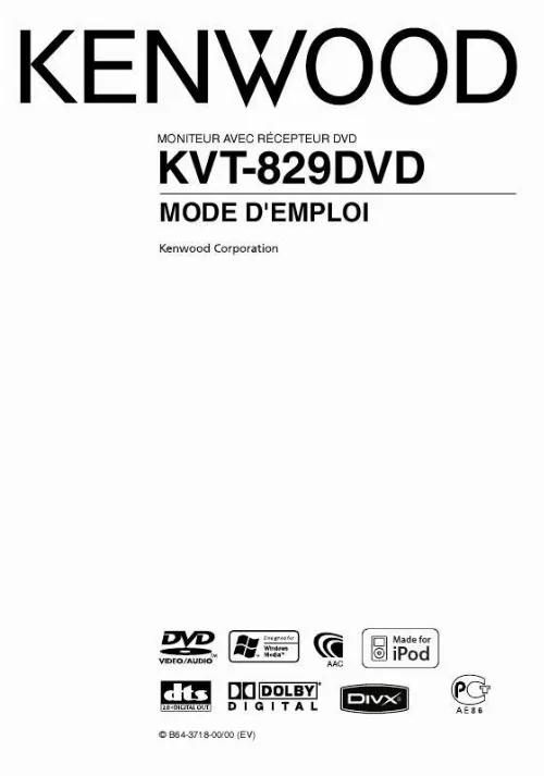 Mode d'emploi KENWOOD KVT-829DVD