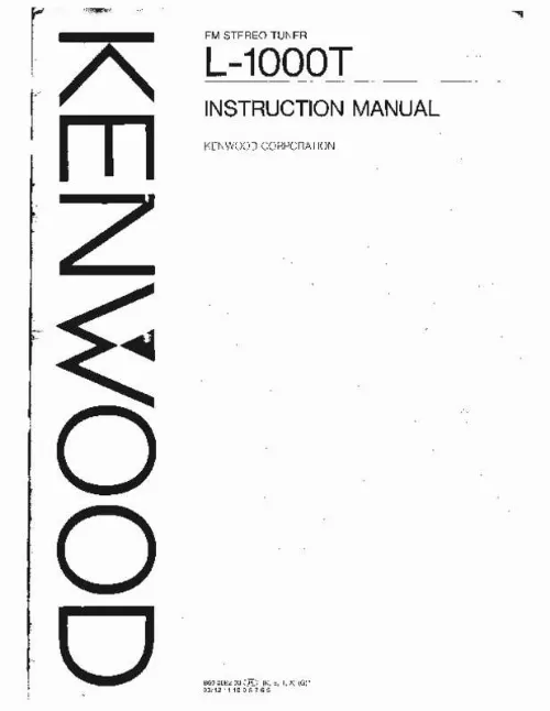 Mode d'emploi KENWOOD L1000T