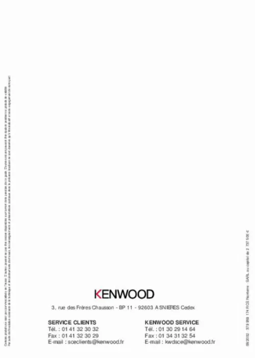 Mode d'emploi KENWOOD MA350