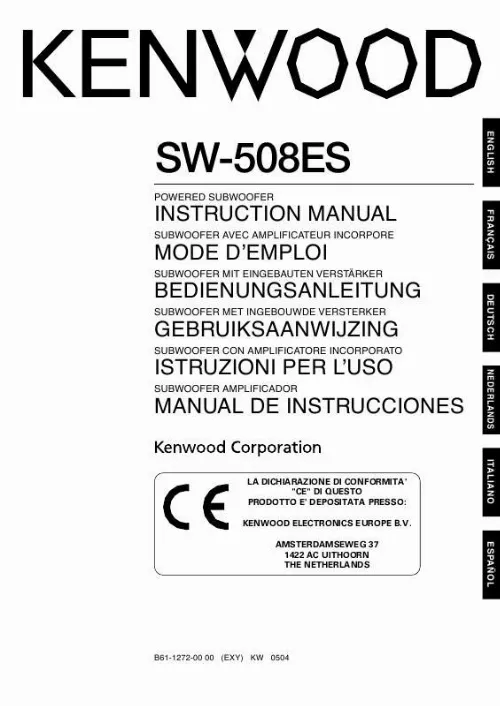 Mode d'emploi KENWOOD SW-508ES