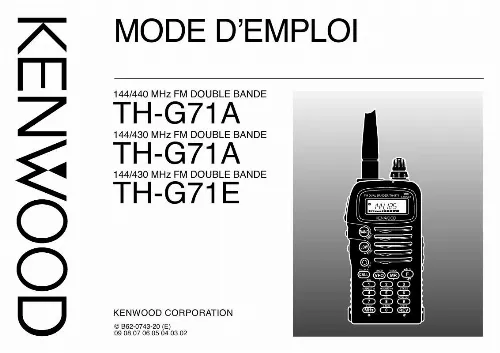 Mode d'emploi KENWOOD TH-G71A