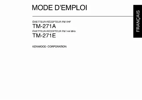 Mode d'emploi KENWOOD TM-271E