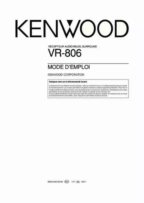 Mode d'emploi KENWOOD VR-806