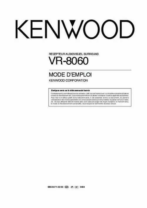 Mode d'emploi KENWOOD VR-8060