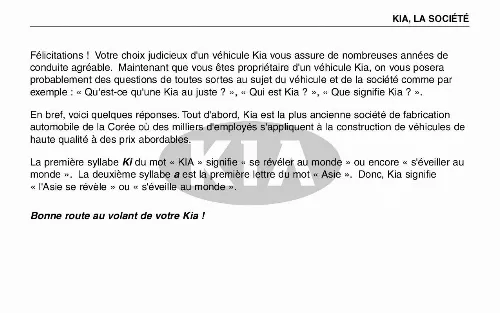 Mode d'emploi KIA SORENTO