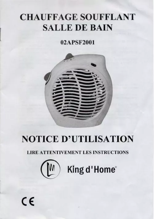 Mode d'emploi KING D HOME 02APSF2001