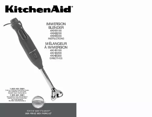 Mode d'emploi KITCHENAID 4KHB100