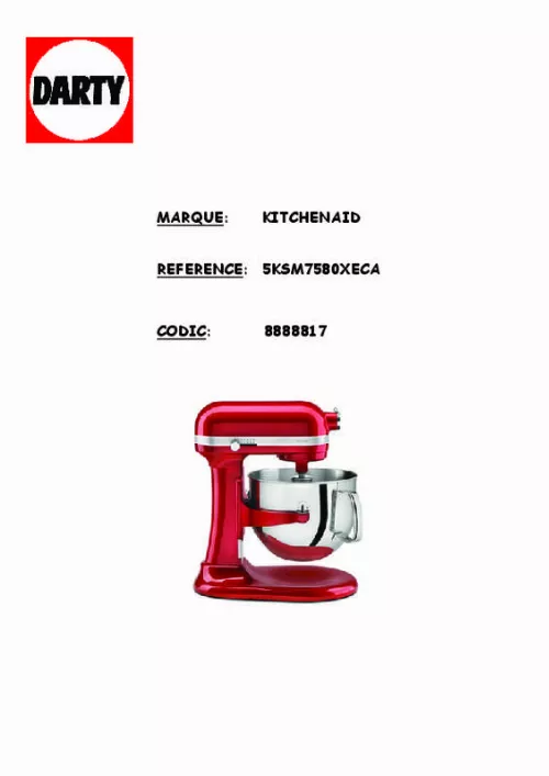 Mode d'emploi KITCHENAID 5KSMPSA