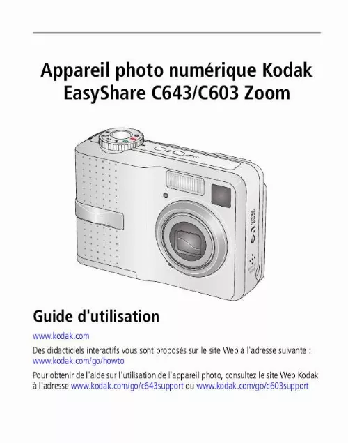 Mode d'emploi KODAK EASYSHARE C603