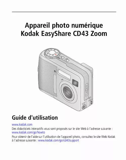 Mode d'emploi KODAK EASYSHARE CD43