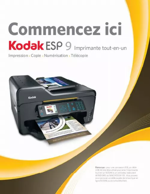 Mode d'emploi KODAK ESP 9 ALL-IN-ONE PRINTER