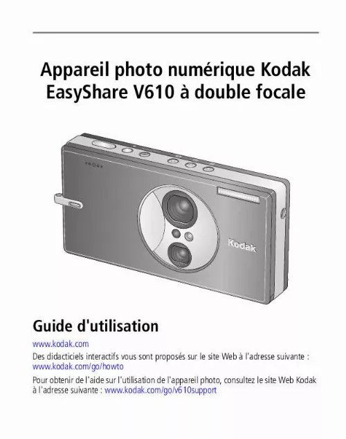 Mode d'emploi KODAK V610