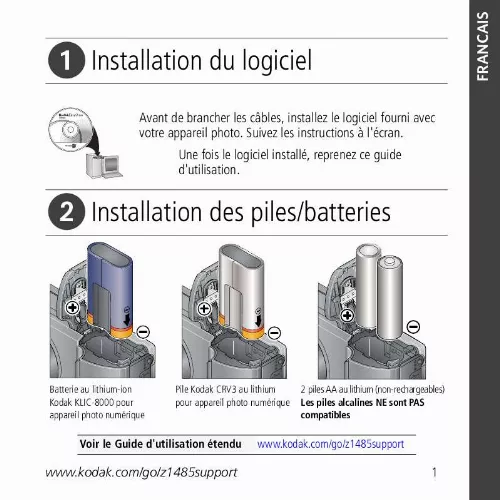 Mode d'emploi KODAK Z1485