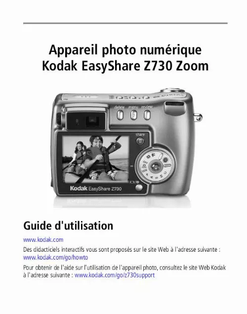 Mode d'emploi KODAK Z730