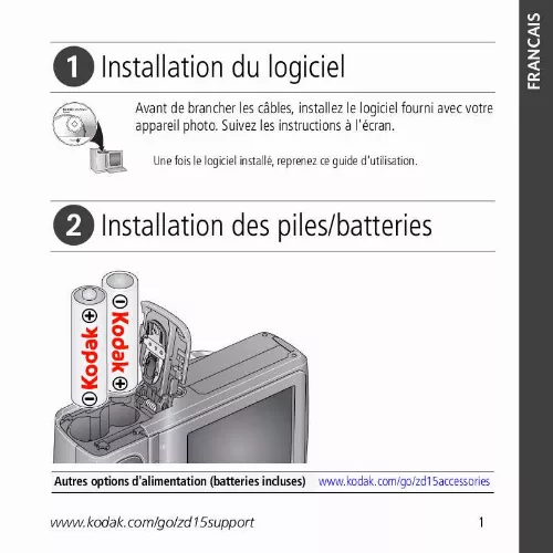 Mode d'emploi KODAK ZD15