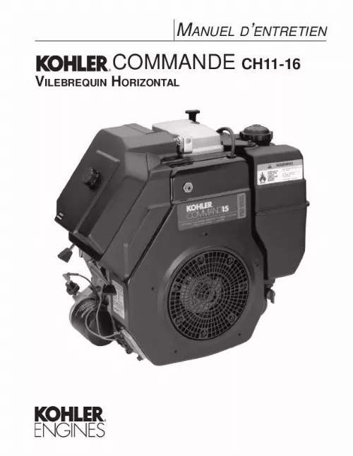 Mode d'emploi KOHLER CH11